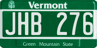 VT license plate JHB276