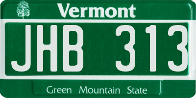 VT license plate JHB313