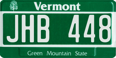 VT license plate JHB448