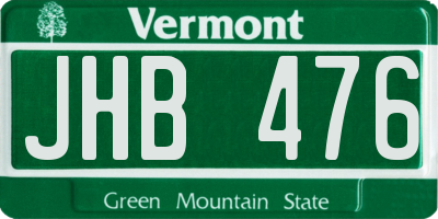 VT license plate JHB476