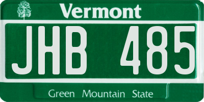 VT license plate JHB485