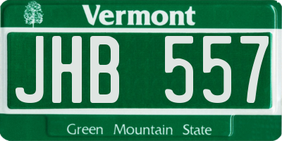 VT license plate JHB557