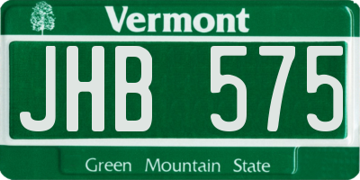 VT license plate JHB575