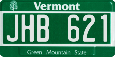 VT license plate JHB621