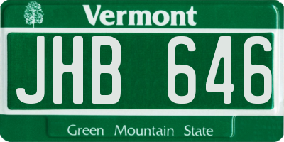 VT license plate JHB646