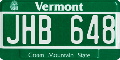 VT license plate JHB648