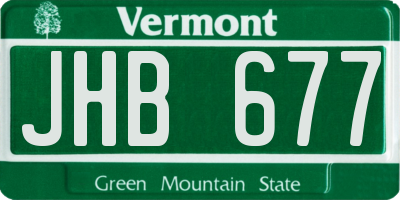VT license plate JHB677