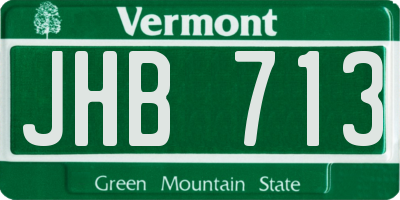 VT license plate JHB713