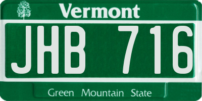 VT license plate JHB716