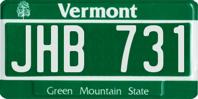 VT license plate JHB731