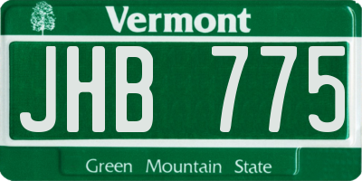 VT license plate JHB775
