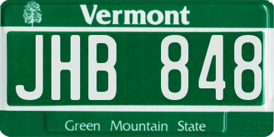 VT license plate JHB848