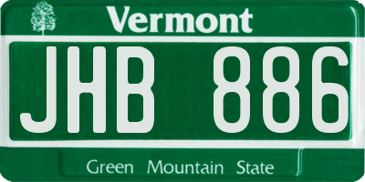 VT license plate JHB886