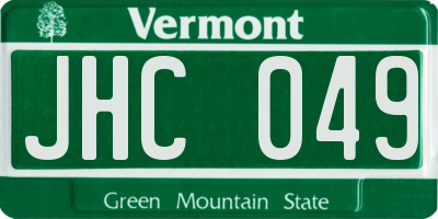VT license plate JHC049