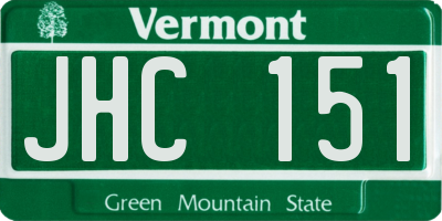 VT license plate JHC151