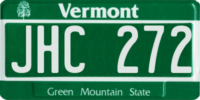 VT license plate JHC272