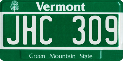 VT license plate JHC309