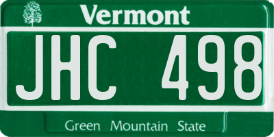 VT license plate JHC498