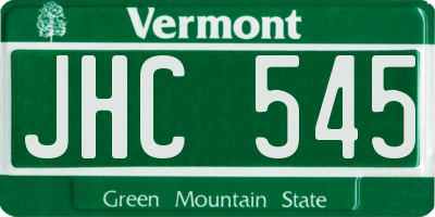 VT license plate JHC545