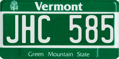 VT license plate JHC585