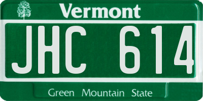 VT license plate JHC614