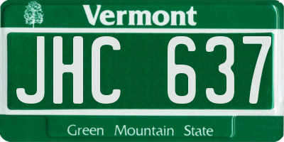VT license plate JHC637