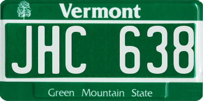 VT license plate JHC638