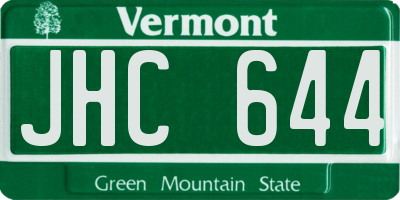 VT license plate JHC644