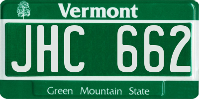 VT license plate JHC662
