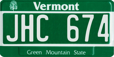 VT license plate JHC674