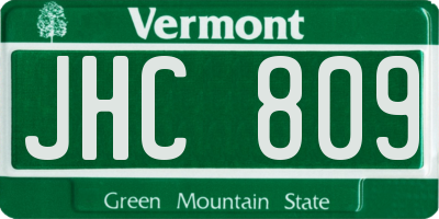 VT license plate JHC809