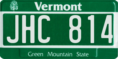 VT license plate JHC814