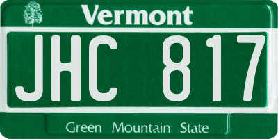 VT license plate JHC817