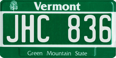 VT license plate JHC836