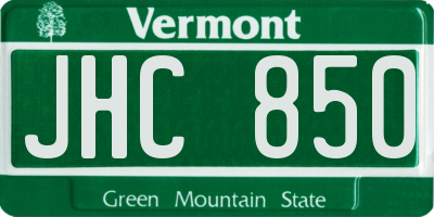 VT license plate JHC850