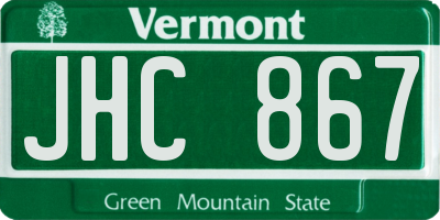 VT license plate JHC867