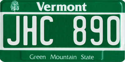 VT license plate JHC890