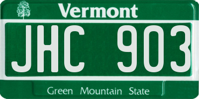VT license plate JHC903