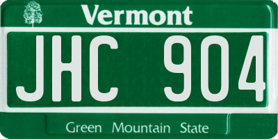 VT license plate JHC904