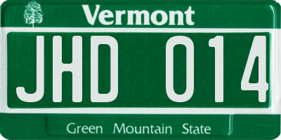 VT license plate JHD014