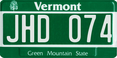 VT license plate JHD074