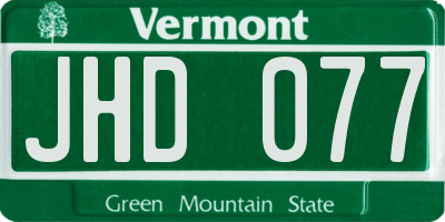 VT license plate JHD077