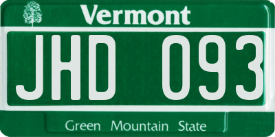 VT license plate JHD093
