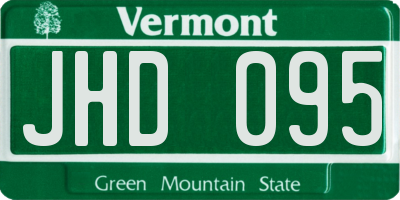 VT license plate JHD095