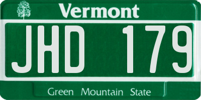 VT license plate JHD179