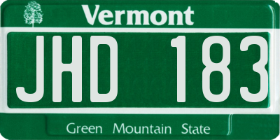 VT license plate JHD183