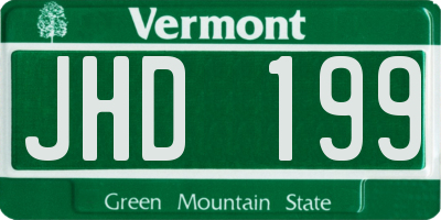VT license plate JHD199