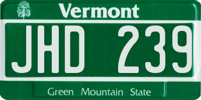 VT license plate JHD239