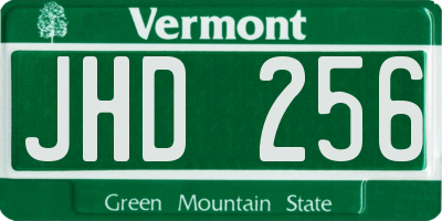 VT license plate JHD256