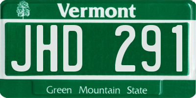 VT license plate JHD291